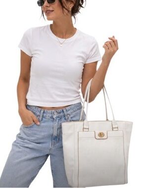 Kate Spade New York Hampton Road Davis Large SMOOTH Leather IVORY Tote